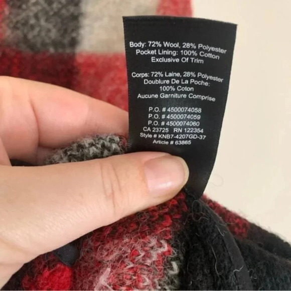 Aritzia Wilfred Free Off Duty Jacket Red Black Wool Blend  L - Picture 5 of 15